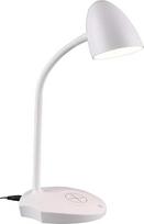 "Reality Leuchten Load R59029901 LED stalinė lempa, plastikinė, balta, 4 W LED, jutiklinis reguliatorius, indukcinis įkrovimas