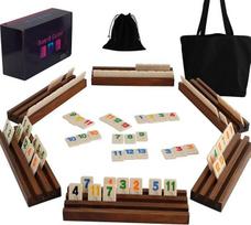 "Rummy Cup Original", 6 žaidėjų "Rummy" taurė su 160 žetonų, 6 mediniais akmenų laikikliais, raišteliu, laikymo maišeliu ir rankine visiems komponentams - klasikiniai stalo žaidimai šeimai ir vakarėliams