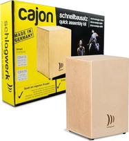 "Schlagwerk CBA20S Cajon Large Construction Kit" - šviesaus medžio, beržo - 50 x 30 x 30 cm - su 2 x 20 srare spiralėmis, tvirtinimo medžiaga ir klijais - pasigaminkite cajoną patys