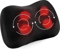 "Shiatsu" masažuoklis kaklo masažo pagalvė su šilumos funkcija ir 3D besisukančiu audiniu, elektrinis nugaros masažuoklis kaklui, pečiams, kojoms, blauzdoms, juosmeniui, atsipalaidavimui namuose, biure