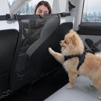 "Spigen Tesla Tesla Model Y/3/X/S" šunų apsauga automobiliui, gyvūnų užtvara su kietu tinkleliu ir kabliuku galinei sėdynei atskirti, suderinama su visomis transporto priemonėmis ir "Tesla Model Y Juniper 2025 Model 3 2024 2025" - juoda