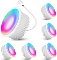 "SSC-LUXon" 6 modulių išmaniųjų namų "WiFi" šviesos diodų lempos "Flat RGB CCT", suderinamos su "Alexa", "Siri" ir "Google" - reguliuojamas šviesos srautas programėle ir valdymu balsu RGB ir balti tonai