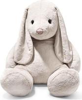 "Steiff Hoppie" triušis 80 cm šviesiai pilkos spalvos, pliušinis žaislas su pūkuotomis ausimis, minkšti pliušiniai draugai, pūkuotas pliušinis žaislas, skirtas glaustis ir žaisti, minkštas žaislas mergaitėms ir berniukams, skalbiamas skalbimo mašinoje