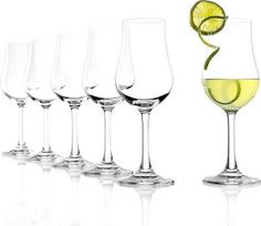 "Stölzle Lausitz Classic Distillate Glasses Set of 6 185 ml - aukštos kokybės stiklinės vaisių brendžiui, romui, šeriui ir spiritiniams gėrimams - elegantiškos taurės, pagamintos iš bešvinio krištolo stiklo - galima plauti indaplovėje