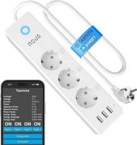 "Tasmota Power Strip" su USB šakotuvu - NOUS A5T - ESP8266 WLAN sieninis kelių lizdų 15A išmanusis "WiFi" kelių lizdų kištukas su galios matuokliu, laikmačiu. ioBroker namų asistentas "Alexa" 2,4 GHz