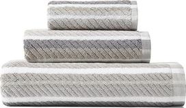 "Tommy Bahama" vonios rankšluosčiai, labai gerai sugeriantys ir minkšti, atsparūs spalvoms, sertifikuoti "Oeko-Tex", dryžuoti, pilki (Ocean Bay Grey, 3 dalys)