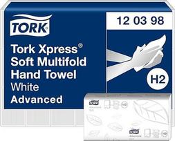 "Tork Xpress Soft Multifold" rankšluosčiai, balti H2, pažangios kokybės, 2 sluoksnių, su zigzago formos užlenkimu, absorbuojantys, 21 × 180 rankšluosčių, 120398