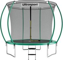 "Ultrasport Deluxe" batutas, skersmuo 244/305/366/430 cm, TÜV Rheinland + GS sertifikatas, pilnas komplektas, apvalus sodo batutas, su paminkštintais stulpais, apsauginiu tinklu ir kraštų dangčiu