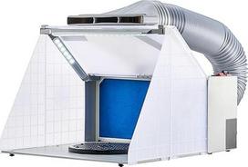 "VEVOR Airbrush" purškimo kabina, "Airbrush" dažų purškimo kabinos rinkinys 4 m3/min su LED žibintais, ištraukiamuoju ventiliatoriumi ir ištraukimo prailginimo žarna, skirtas modeliams, menams, amatams, tortų modeliams dažyti