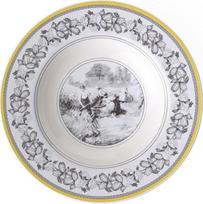 "Villeroy & Boch Audun Ferme" sriubos lėkštė, 24 cm, aukščiausios kokybės porcelianas, balta/pilka/geltona