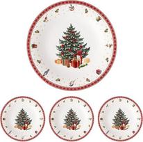 "Villeroy & Boch Toy's Delight Specials" spalvinga didelė lėkštė Kalėdiniai stalo indai Žaislų serviravimo lėkštės iš aukščiausios kokybės porceliano (4 vnt.)