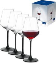 "Villeroy & Boch" - Manufacture Rock, raudono vyno taurių rinkinys, 4 dalys, 380 ml, vyno taurės, juodos spalvos, raudono vyno taurės, matinės juodos spalvos, vyno taurių rinkinys, nepaprastos taurės, krištolo stiklas