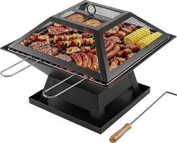 "Vivo" 3 in 1 BBQ Fire Pit sodo šildytuvas, idealiai tinkantis stovyklavimui lauke sode