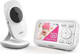 "Vtech" kūdikių monitorius VM3255 - vaizdo monitorius su judančia kamera, aiškiu garsu, 2,8 colio spalvotu LCD ekranu ir naktinio matymo funkcija - su vidinio ryšio funkcija, lopšinėmis ir garsais