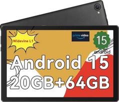 "Whitedeer Android" planšetinis kompiuteris 10 colių - "Android 15 Octa Core" žaidimų planšetinis kompiuteris su 20GB + 64GB + 1TB TF, planšetinis kompiuteris su OTG perdavimu ir "Wi-Fi 6G", "Widevine L1.5000mAh" - juodas