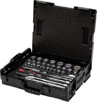 "Wiha" veržliarakčių rinkinys + antgalių rinkinys "L-Box" dėžutėje I 60 dalių I 4-14 mm, 1/4 colio + 10 mm - 34 mm, 1/2 colio I kryžminiai, "Pozidriv", "Torx" veržliarakčiai (44685)