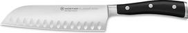 "Wüsthof Classic Ikon Santoku" peilis, kaltinis nerūdijantis plienas, ilgas, dantyta geležte, itin aštrus, azijietiškas virtuvės peilis