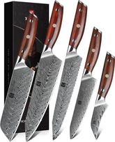 "Xinzuo Yi" serija - 5 virtuvinių peilių rinkinys Aukštos kokybės profesionalus aštrus japoniškas virtuvinis peilis VG10 Damasko plieno virtuvinis peilis "Santoku" peilis duonos peilis naudingasis peilis peilis vaisių peilis ergonomiška palisandro rankena