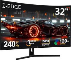 "Z-Edge" 32 colių lenktas žaidimų monitorius, 240 Hz 1 ms MPRT Full HD LED monitorius, 16:9 1500R lenktas ekranas, 280 cd/m² ryškumas, "Freesync", "DisplayPort 1.4" ir HDMI 2.0
