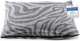 "Zebra" pirties pagalvė atspari karščiui, skalbiama - pirties pagalvė, pagaminta iš medvilninio lino - patogi kaklo pagalvė 43 x 26 cm, skirta sveikatingumo hamakui, paplūdimiui, piknikui (pilka/balta)