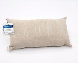 1 "Premium" pirties pagalvėlė "Favourite Cushion Travel Pillow" dizainas: Išmatavimai: 45 x 22 cm, 100% lino hamakas, paplūdimiui arba piknikui (natūralus/baltas)