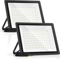 100 W LED lauko prožektorius, 11000 LM, 6500 K, IP66, atsparus vandeniui, šaltai baltos spalvos prožektorius, itin ryškus prožektorius, idealiai tinka kiemams, sodams, statybų aikštelėms ir automobilių stovėjimo aikštelėms (100W2P)