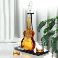 1000 ml prabangus viskio dekanteris ir stiklinių rinkinys, kūrybiškas gitaros dekanteris su kištuku, viskio dozatorius, unikali gimtadienio dovana, jubiliejus, dovanų rinkinys