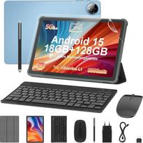 11 colių planšetinis kompiuteris su klaviatūra: "Android 15" 8000 mAh aštuonių branduolių 18GB+128GB 2TB TF planšetinis kompiuteris - WiFi 6 BT 5.2 1280*800 FHD+IPS 13MP + 5MP kamera su pele, USB C, adapteriu, dėklu, OTG adapteriu, rašikliu, apsauginiu ra