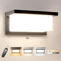 18 W lauko sieninis šviestuvas su judesio jutikliu, IP65, 3000 K - 6500 K LED sieninis šviestuvas, lauko sieninis šviestuvas, reguliuojamo apšvietimo aliuminis su nuotolinio valdymo pulteliu, lauko šviestuvas sodui, terasai, antracitas