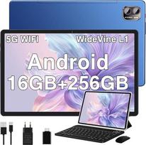 2026 Naujausia planšetė "Android Gemini AI Tabletė 2K ekranas 16GB RAM + 256GB ROM + TF 2TB Octa-Core / 2000 x 1200 pikselių / 8600 mAh / 5MP + 13MP / 5G WLAN / Bluetooth 5.0, su pelės klaviatūra Mėlyna