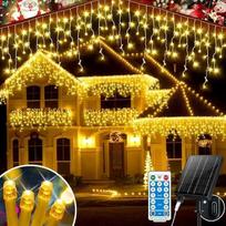 2500 mAh saulės "Icicle" pasakų žibintai lauke, 25 + 5 m 800 LED "3-in-1" vandeniui atsparūs LED "Icicle" pasakų žibintai su 8 režimais ir laikmačiu bei atmintimi Kalėdų apšvietimas lauke šiltai balta