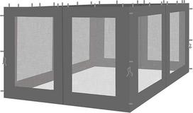 4 šoninės panelės su tinkleliu nuo uodų Rank pavėsinei 3 x 4 m šoninė siena Antracitas RAL 7012