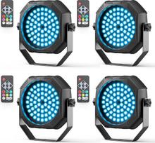 4 vnt. mini RGB LED Par baterija, 60 x 0,5 W LED 2200 mAh įkraunama stroboskopinė scenos šviesa su nuotolinio valdymo pulteliu, vakarėlio šviesa DJ diskotekų vakarėliui, barui, gyvam kambariui, vestuvėms, Kalėdoms
