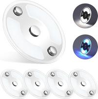 4 x 12 V LED lubų lemputė karavano plokščia reguliuojamo apšvietimo panelė 75 mm 235 LM su jutikliniu jungikliu Paviršinio montavimo šviesa kemperiui, valčiai, karavanui, jachtai, automobiliui, dvi spalvos (5000 K/mėlyna)