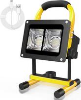 40 W LED statybinio prožektoriaus baterija, T-SUN 92 LED nešiojamas prožektorius su nuimamu pagrindu, IP65 vandeniui atsparus prožektorius, 6000 K dienos šviesos baltos spalvos prožektorius, skirtas stovyklavimui, žvejybai, moksliniams tyrimams, automobil