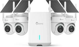 4K lauko stebėjimo kamerų rinkinys, 360° panoraminė belaidė kamera, 4 kamerų rinkinys ir 64GB vietinės saugyklos namų bazė, 8 MP belaidis su išmaniuoju aptikimu, spalvotas naktinis matymas, be abonentinio mokesčio