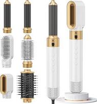 6 karšto oro šepetys Airstyler Set, bešepetėlinio variklio neigiamų jonų plaukų stiliatorius su 1350 W plaukų džiovintuvu, karšto oro šepetys, plaukų džiovintuvo šepetys, apvalus šepetys plaukų džiovintuvas, išlyginamasis šepetys visų tipų plaukams