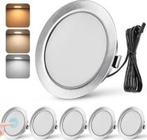 6 LED įleidžiami taškiniai šviestuvai 12 V, reguliuojamas apšvietimas 55-58 mm 3 W itin plokšti LED taškiniai šviestuvai 12 V, 3000 K, 4000 K, 6000 K, lubų taškiniai šviestuvai Virtuvės baldai Įleidžiami taškiniai šviestuvai su 2 m kabeliu, nikelio spalvo