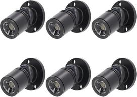 6 pakuotės 12 V - 1,5 W 3000 K reguliuojamo apšvietimo mini LED prožektoriai su reguliatoriumi, skirti ekranams, juodos spalvos