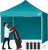 ABCCANOPY iššokanti pavėsinė "Pop-Up Gazebo Festival Sun Protection" su 4 šoninėmis plokštėmis, 2,5 x 2,5 m, komercinė serija, turkio spalvos