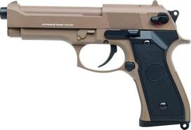 Airsoft pistoletas GSG M92, metalinis, 6 mm kalibro, AEP sistema < 0,5 joules, smėlio spalvos