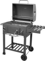 AKTIVE Nešiojamasis anglių grilis rūkykla Plieninis termometras Sulankstomas šoninis stalas Lentyna Butelių atidarytuvas Dideli ratai BBQ anglių kepsninės BBQ lauko virtuvė (63109)