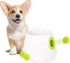 ALL FOR PAWS automatinis kamuoliukų paleidimo įrenginys šunims, interaktyvi kamuoliukų mėtymo mašina, 3 dalys, įskaitant 2 colių teniso kamuoliukus, skirtas mažiems ir vidutiniams šunims, interaktyvus žaislas šunims