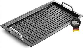 AMT Gastroguss AMZN-25333-G-BBQ-E "Pasaulio [.]" Profesionali grilio plokštė BBQ, 53 x 33 cm, 2 cm gylio, nerūdijančio plieno rankenos, lieto aliuminio, indukcinė, "Lotan" neprideganti danga
