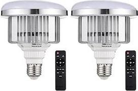 Andoer 2 vnt. 85W LED lemputė 3200K-5500K Fotografijos lempos lemputė Energijos taupymas Reguliuojamas ryškumas E27 kronšteinas su nuotolinio valdymo pulteliu Nuotraukų studija Namų sandėlis Biuras Viešbutis