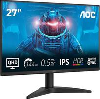 AOC Q27B36X 27 colių WQHD monitorius 144 Hz IPS skydelis 0,5 ms MPRT Adaptive Sync HDR10 (2560x1440, HDMI 2.0, DP 1.4) Juodas