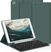 aoub 9/8/7 kartos "iPad" klaviatūros dėklas, belaidis QWERTZ klaviatūros dėklas su pieštuko laikikliu "iPad" 10,2 colių 2021/2020/2019, tamsiai žalias