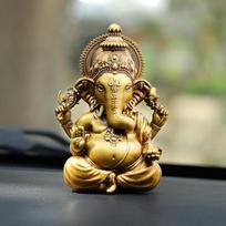 Artarium Ganesha Ganesh statulėlė prietaisų skydelio kambario dekoro dervos Vighnaharta Ganesh Idol automobilio namų dekoro Ganesh Murti statulėlė dovana moterims Aukštis 3,5 "