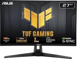 ASUS TUF Gaming VG27AQ3A, 27 colių WQHD monitorius, 180 Hz, 1 ms GtG, "G-Sync", "FreeSync", ELMB, "GameFast Input", HDR10, greitas IPS skydelis, 16:9, 2560 x 1440, "DisplayPort", HDMI, garsiakalbis, juodas, 27 colių WQHD