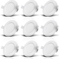 B.K.Licht I Įleidžiamas LED vonios kambario šviestuvų rinkinys I I Ultra plokščias 30 mm I Skersmuo: 115 mm I Baltas I 6 W LED plokštės I 450 Lumenų I 3 000 K šilta balta I IP44 I įleidžiamas vonios kambario prožektorius